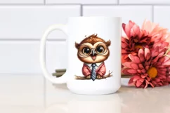 Baby Owl Sitting Dressed with Big Eyes | Clipart Product Image 2