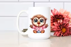 Baby Owl Sitting Dressed with Big Eyes | Clipart Product Image 2