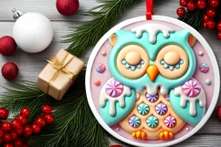 Round Christmas Ornament Sublimation|Clipart Product Image 1