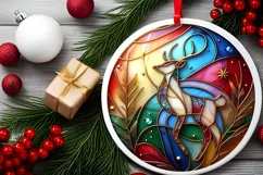 Round Christmas Ornament Sublimation|Clipart Product Image 2