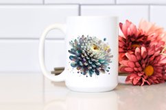 Abstract Detailed Chrysanthemum Watercolor Clipart Product Image 2