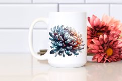 Abstract Detailed Chrysanthemum Watercolor Clipart Product Image 2