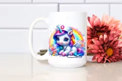 Baby Unicorn with Nurse Cap PNG Product Image 2