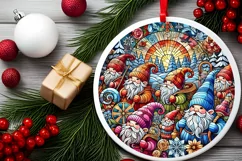 Round Christmas Ornament Sublimation|Clipart Product Image 2