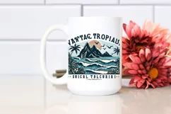 Vintage Tropical Island Surf Clipart Product Image 2