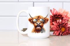 Cow Sublimation Clipart Highland Cow Portrait Product Image 2