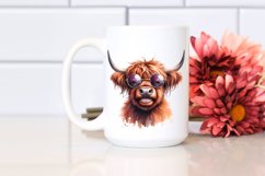 Cow Sublimation Clipart Highland Cow Portrait Product Image 2