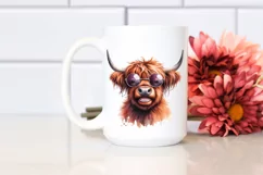 Cow Sublimation Clipart Highland Cow Portrait Product Image 2