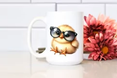 Watercolor Chick Sunglasses Big Eyes Funny | Sublimation | Product Image 2