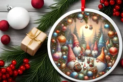 Round Christmas Ornament Sublimation|Clipart Product Image 2