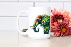 Vibrant Watercolor Elephant, Transparent PNG Product Image 2