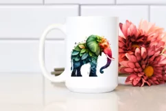 Vibrant Watercolor Elephant, Transparent PNG Product Image 2