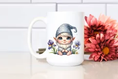 Watercolor Gnome Iris Big Eyes Happy | Sublimation | Clipart Product Image 2