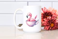 Colorful Flamingo Teacup Clipart Product Image 2