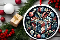 Round Christmas Ornament Sublimation|Clipart Product Image 2