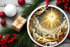 Round Christmas Ornament Sublimation|Clipart Product Image 1
