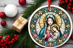 Round Christmas Ornament Sublimation|Clipart Product Image 1