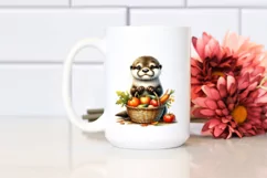 Quirky Baby Otter Watercolor Clipart Product Image 2