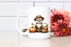 Quirky Baby Otter Watercolor Clipart Product Image 2