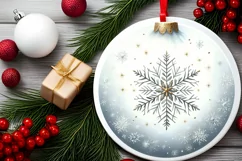 Round Christmas Ornament Sublimation|Clipart Product Image 2