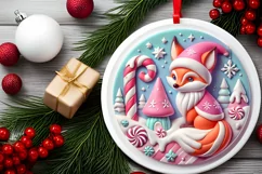 Round Christmas Ornament Sublimation|Clipart Product Image 1