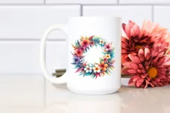 Colorful Hawayan Flowers Wreath | Sublimation | Clipart Product Image 2