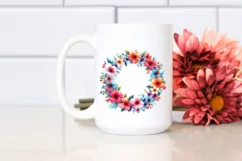 Colorful Hawayan Flowers Wreath | Sublimation | Clipart Product Image 2