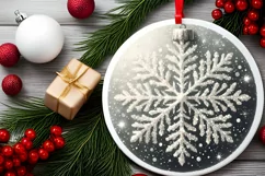 Round Christmas Ornament Sublimation|Clipart Product Image 2