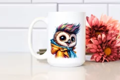 Excited Posing Baby Owl PNG Product Image 2