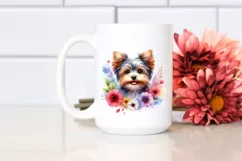 Watercolor Cute Vibrant Yorkipoo Sticker Clipart Product Image 2