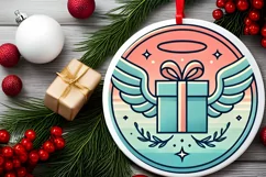 Round Christmas Ornament Sublimation|Clipart Product Image 1