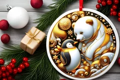 Round Christmas Ornament Sublimation|Clipart Product Image 1