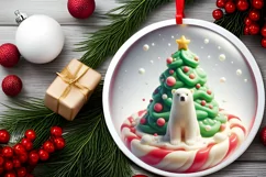Round Christmas Ornament Sublimation|Clipart Product Image 1