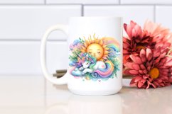 Colorful Pastel Watercolor Baby Unicorn Sun Product Image 2