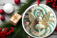 Round Christmas Ornament Sublimation|Clipart Product Image 2