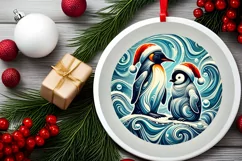 Round Christmas Ornament Sublimation|Clipart Product Image 1