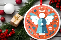 Round Christmas Ornament Sublimation|Clipart Product Image 1