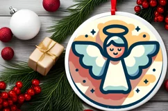 Round Christmas Ornament Sublimation|Clipart Product Image 1