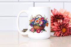 Vibrant Morning Glory Basket | Clipart Product Image 2