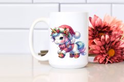 Watercolor Baby Unicorn Christmas Costume Clipart Product Image 2