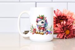 Watercolor Baby Unicorn Christmas Costume Clipart Product Image 2