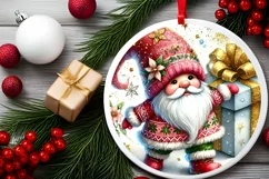 Round Christmas Ornament Sublimation|Clipart Product Image 1