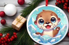 Round Christmas Ornament Sublimation|Clipart Product Image 2