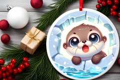 Round Christmas Ornament Sublimation|Clipart Product Image 2