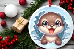 Round Christmas Ornament Sublimation|Clipart Product Image 2