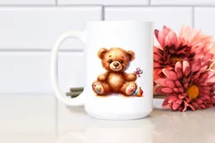 Colorful Watercolor Sewn Bear | Clipart Product Image 2