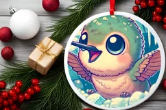 Round Christmas Ornament Sublimation|Clipart Product Image 1