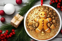 Round Christmas Ornament Sublimation|Clipart Product Image 1