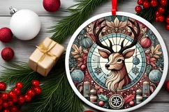 Round Christmas Ornament Sublimation|Clipart Product Image 1
