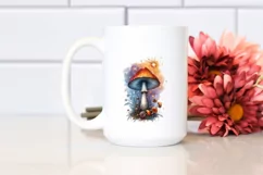 Magical Mushroom Watercolor Splash PNG Product Image 2